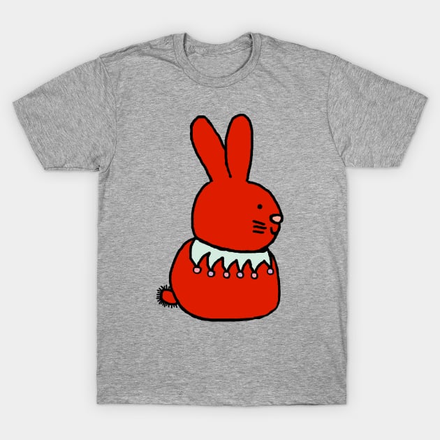 Red Bunny Rabbit T-Shirt by ellenhenryart